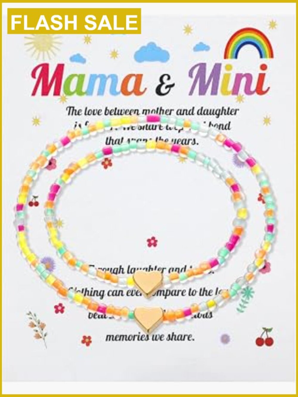 Matching Mommy and Me Heart Bracelets Set of 2